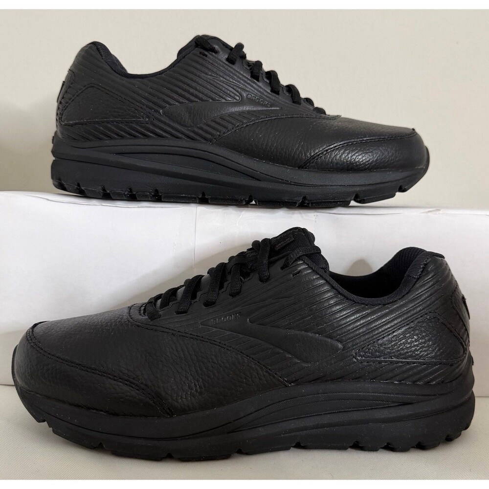 Brooks Addiction Walker 2 Walking Shoes Womens 9D Wide Black Leather 1203071D072